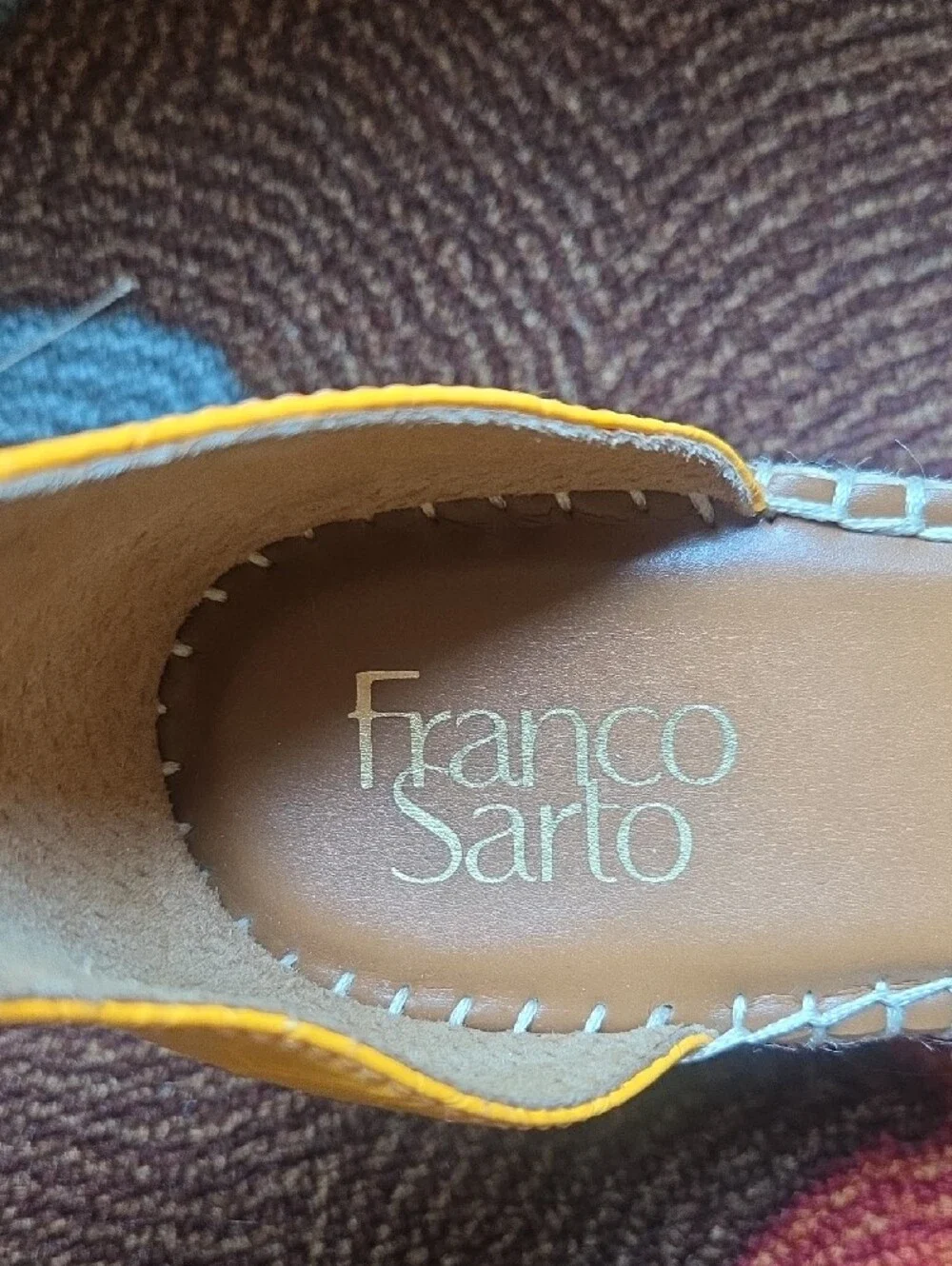 Franco Sarto Vibrant Yellow Croc-Texture Ankle-Strap Wedges NWOT